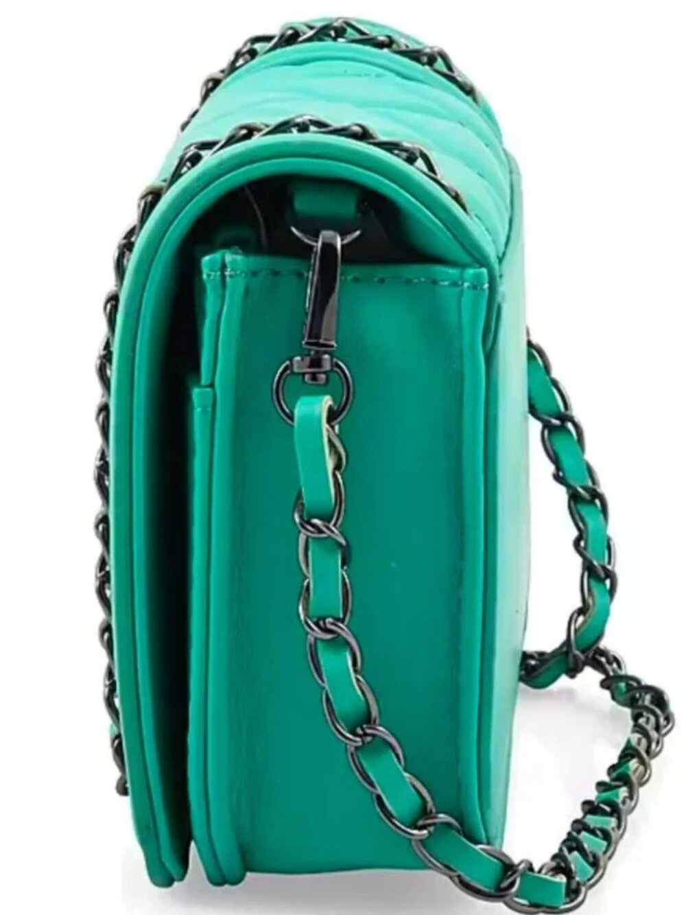 Badgley Mischka Turquoise Quilted Chain Crossbody Bag - Picture 6 of 9